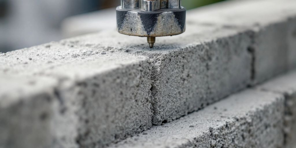 Uji tekan beton pada proyek konstruksi.